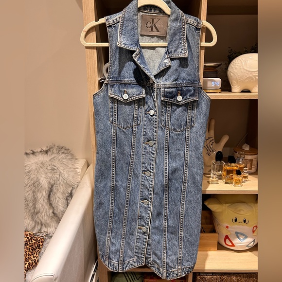 Calvin Klein Vintage Jean dress button up - Picture 1 of 5